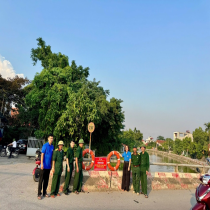Hội Cựu Chiến binh xã tổ chức cắm biển cảnh báo phòng, chống đuối nước cho trẻ em